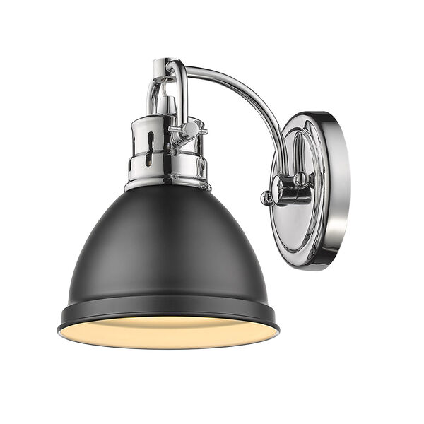 Duncan Chrome and Black Six-Inch One-Light Bath Wall Sconce, image 2